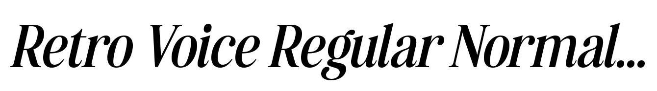 Retro Voice Regular Normal One Italic